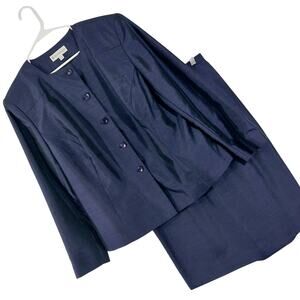 DRESSBARN! GORGEOUS PERIWINKLE BLUE/PURPLE 2 PC JACKET & SKIRT SUIT! SZ 16W